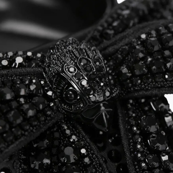 Size 6.5 Kurt Geiger Black Belgravia Crystal Bow Heels - Picture 10 of 13